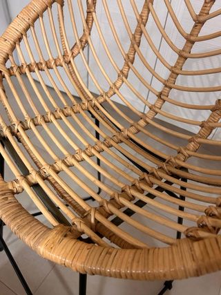 Taburete alto ratán y metal