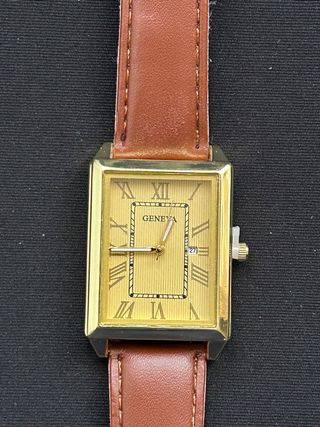 Reloj Geneva Vintage Cuero Dorado A ESTRENAR