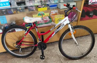 Bicicleta MTB Topbike Roja y Blanca