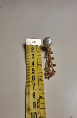 Pendientes Luxenter Perla y Piedras malvas