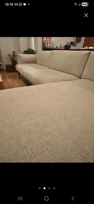 Sofá modular beige de tela