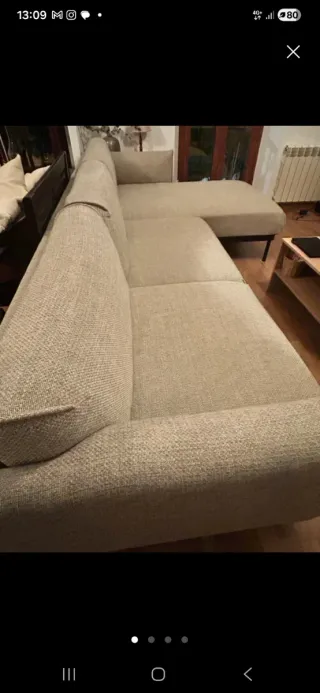 Sofá modular beige de tela