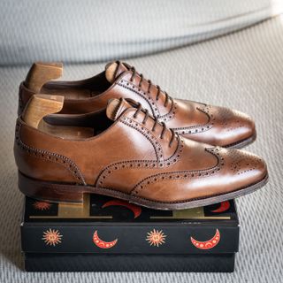 Carmina Rain Oxford Brogue Wingtips Brown Shoes 41