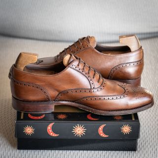 Carmina Rain Oxford Brogue Wingtips Brown Shoes 41