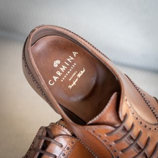 Carmina Rain Oxford Brogue Wingtips Brown Shoes 41