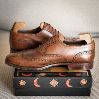 Carmina Rain Oxford Brogue Wingtips Brown Shoes 41