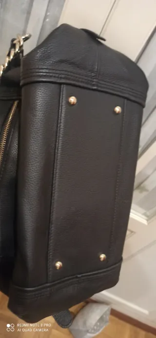 Bolso Purificación García Negro Piel Tachuelas