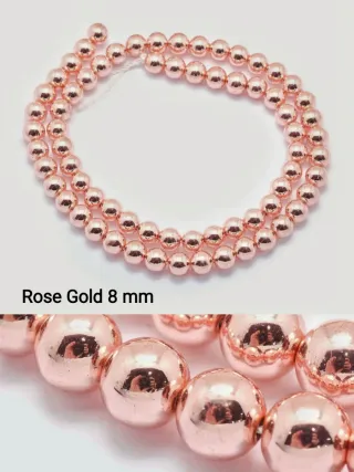 Ematite - Perline Rose Gold 8 mm.