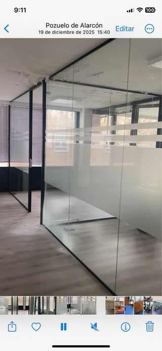 Lote mamparas vidrio oficina