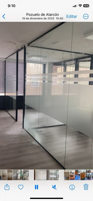 Lote mamparas vidrio oficina