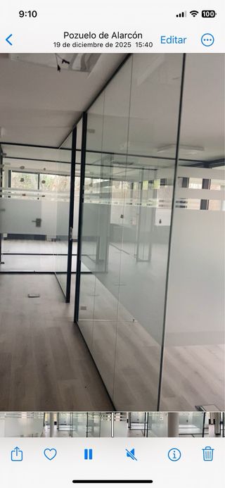 Lote mamparas vidrio oficina