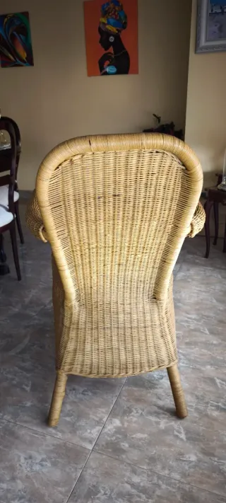 Butaca de mimbre artesanal