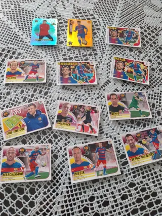 Lote cromos FC Barcelona: Suárez, Iniesta, Rijkaar