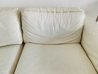 2 Sofás Chaise Longue Piel Blanca muy comodas