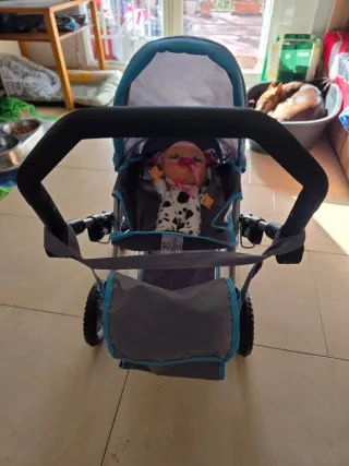 Muñeco Bebé Llorón y Cochecito Juguete