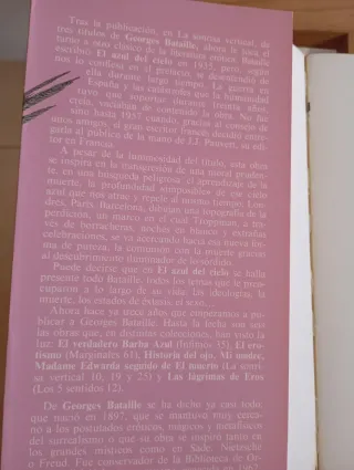 Libro El azul del cielo Georges Bataille