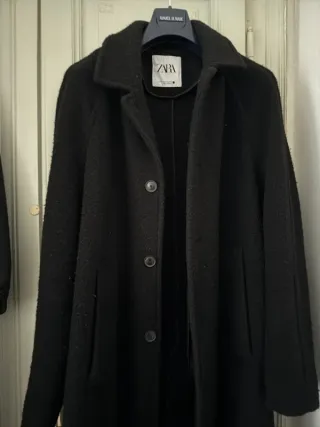 Cappotto Zara Uomo L Nero Lana