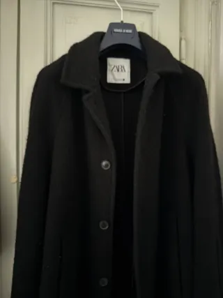 Cappotto Zara Uomo L Nero Lana