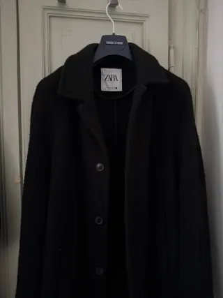 Cappotto Zara Uomo L Nero Lana
