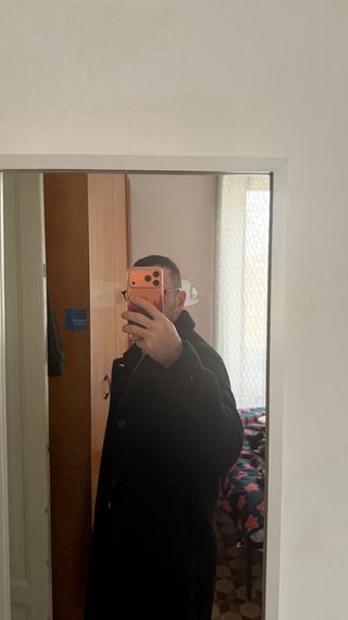 Cappotto Zara Uomo L Nero Lana