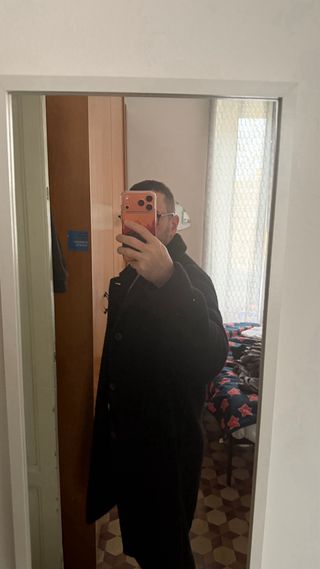 Cappotto Zara Uomo L Nero Lana