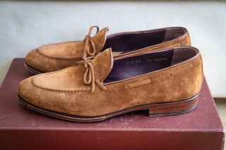 Carmina Brown Suede String Loafers Uetam 41 7,5