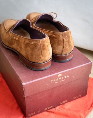 Carmina Brown Suede String Loafers Uetam 41 7,5