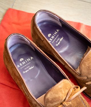 Carmina Brown Suede String Loafers Uetam 41 7,5