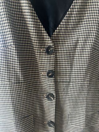 Vestido Mango Cuadros Botones