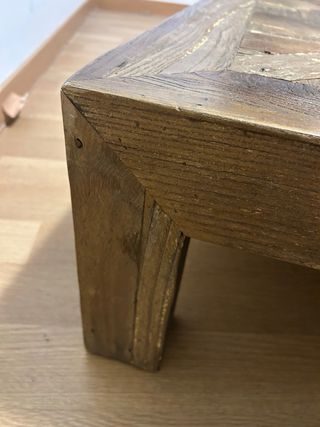 Mesa centro cuadrada rústica madera