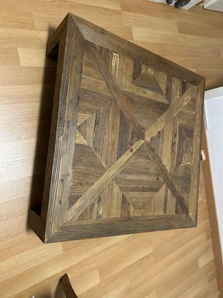 Mesa centro cuadrada rústica madera