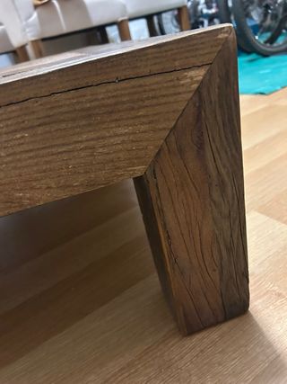 Mesa centro cuadrada rústica madera