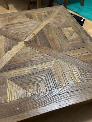 Mesa centro cuadrada rústica madera