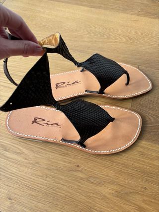 Sandalias Piel Pitón Marrón.