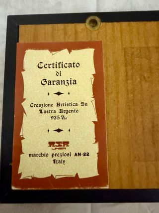 Quadretto su lastra d'argento