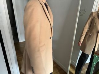 Abrigo corto lana beige