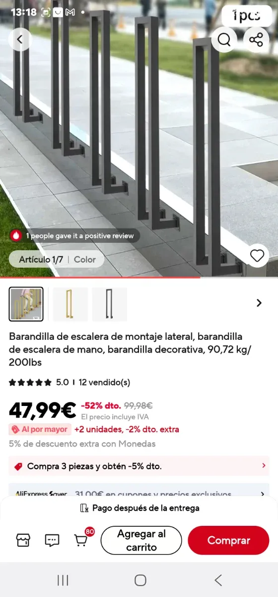Barandilla Escalera Montaje Lateral