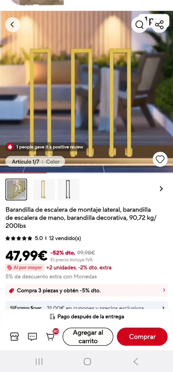 Barandilla Escalera Montaje Lateral