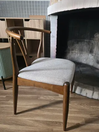 Silla Comedor Madera Nogal Tapizada x4 unidades