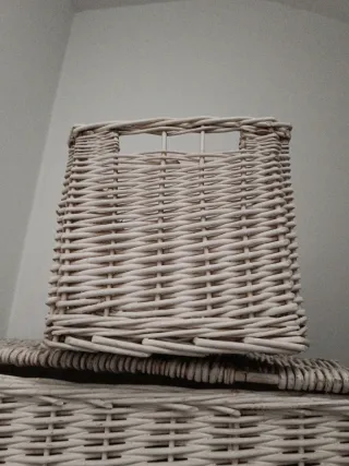 Cesto Mimbre Beige Pequeño