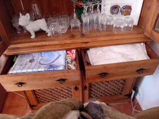 Vitrina Comedor Madera y Cristal