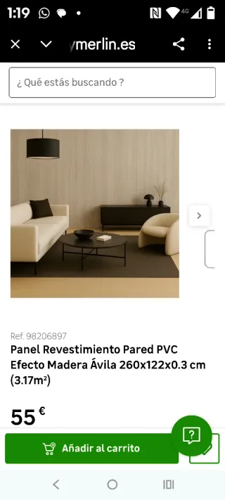 Panel Revestimiento PVC Madera Ávila
