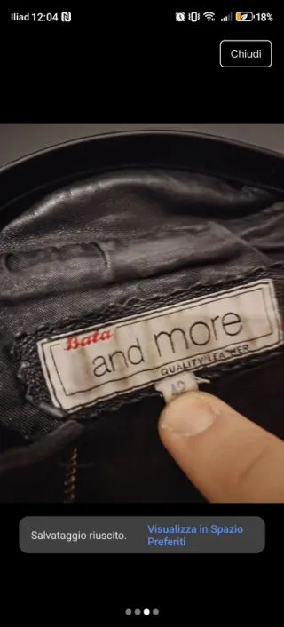 Giacca vera pelle nera taglia 40