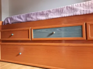 Cama nido de madera con cajones