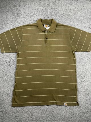 Polo Carhartt a righe verde oliva