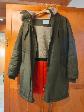 Parka Pepe Jeans verde con forro sherpa