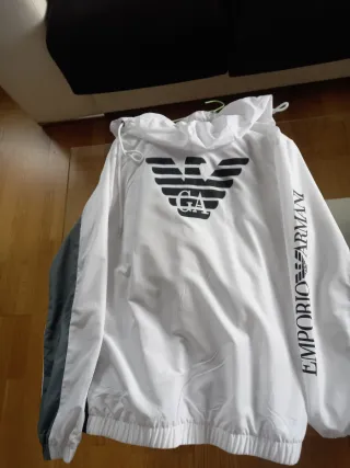 Chándal EA7 Blanco y Gris