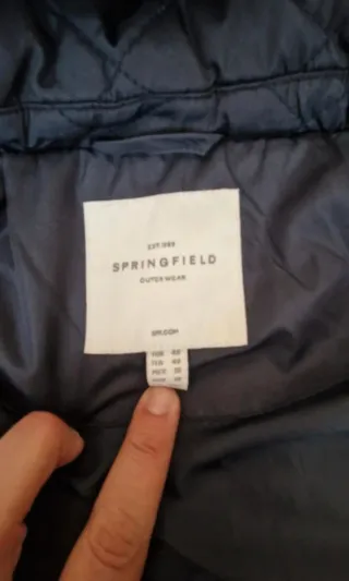 Abrigo acolchado azul mujer