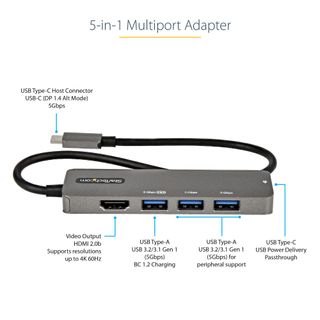 StarTech.com Adaptador Multipuertos USB-C