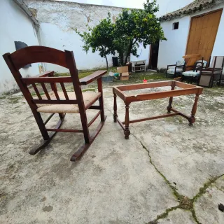 Conjunto Rústico: Silla y Mesa
